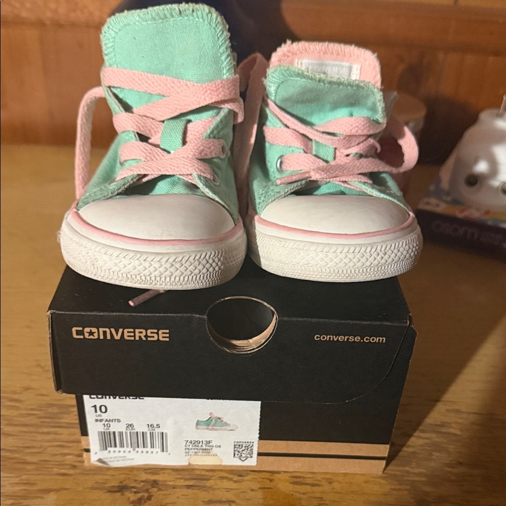 Converse Kids Sneakers - Green and Pink